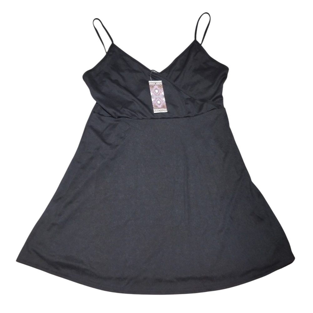Boohoo Black Plus Strappy Swing Sundress For Women Size 14